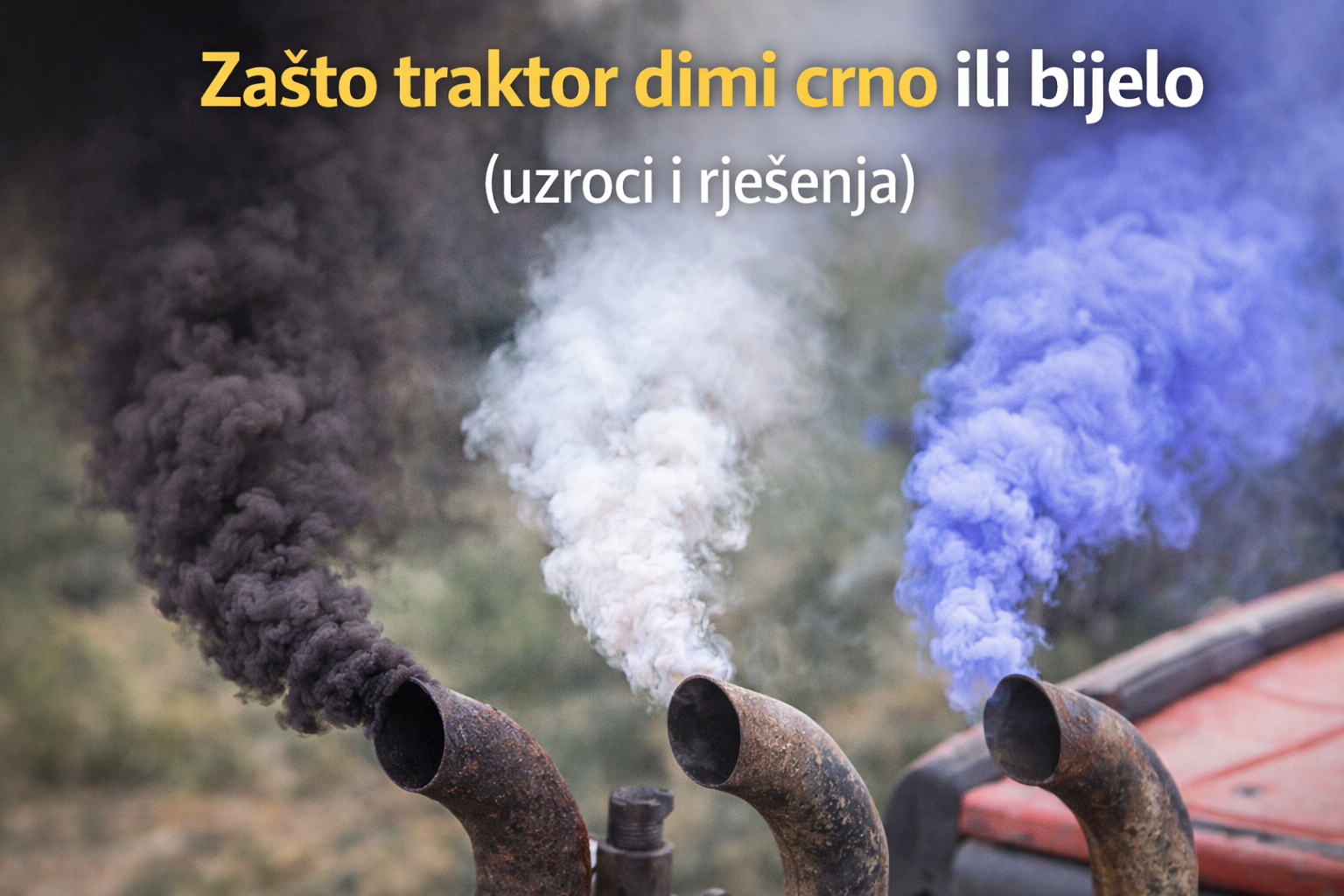 Pročitajte više o članku Zašto traktor dimi crno ili bijelo (uzroci i rješenja)